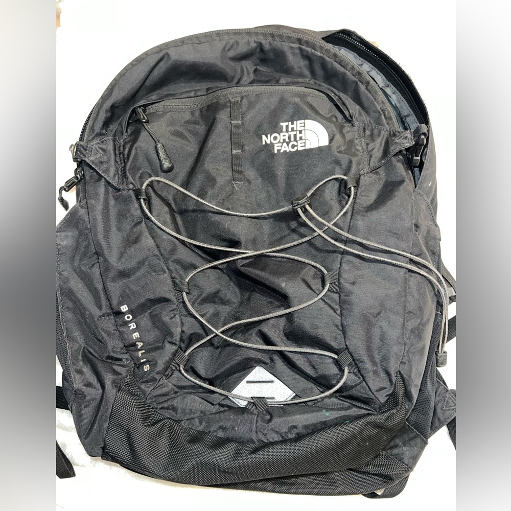 The North Face Black Backpack with White Logo